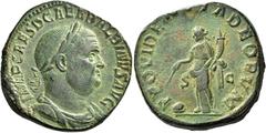 The Roman Empire Balbinus, 22nd April – 29th July 238 Sestertius April-June 238, Æ 22.70 g. IMP CAES D CAEL BALBINVS AVG Laureate, draped and cuirassed bust r. Rev. PROVIDENTIA DEORVM Providentia stan