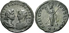 The Roman Empire Carus, 282 – 283 Double antoninianus, Siscia November 282, billon 3.92 g. DEO ET DOMINO CARO AVG Confronted busts of Sol on l., radiate and draped, and Carus on r., radiate and cuiras