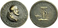 Interessante collezione di medaglie e placchette Clemente VIII, 1592-1605 Medaglia anno I (1592) per gli sforzi del Pontefice atti a fronteggiare i turchi (opus: Emilio De Bonis) , bronzo coniato 10,9