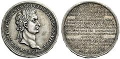 Interessante collezione di medaglie e placchette Domiziano Medaglia di restituzione 1697 (opus: Christian Wermuth) , argento coniato 14,27 g. Ø 32 mm. IMP CES DOMIT AVG GERM P M TR P CENS PERP COS XVI