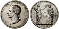 Interessante collezione di medaglie e placchette Napoleone I imperatore dei francesi e re d’Italia, 1805-1814 Medaglia 1805 per l’incoronazione a Re d’Italia (opus: Luigi Manfredini) , argento coniato