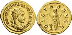 The Roman Empire. Volusian, 251 – 253. Binio 251-253, AV 5.64 g. IMP CAE C VIB VOLVSIANO AVG Radiate, draped and cuirassed bust r. Rev. PIETAS AVGG Pietas veiled, standing l. and raising both hands; t