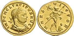 The Roman Empire. Tacitus, 275 – 276. Aureus, Siscia end 275 - early 276, AV 4.05 g. IMP C M CL TACITVS AVG Laureate, draped and cuirassed bust r. Rev. MARS VI – CTOR Mars advancing r., holding spear 