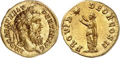 EMPIRE ROMAIN Pertinax 193. Aureus 193, Rome. IMP CAES P HELV - PERTIN AVG Tête laurée de Pertinax à droite / PROVID - DEOR COS II La Providence debout à gauche, tendant les deux mains vers une étoile