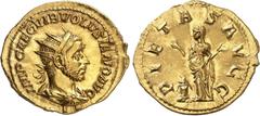 EMPIRE ROMAIN Volusien 251-253. Binio 251-253, Rome. IMP CAE C VIB VOLVSIANO AVG Buste radié, drapé et cuirassé de Volusien à droite / PIETAS AVGG La Piété voilée debout à gauche levant les deux mains