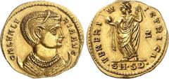 EMPIRE ROMAIN Galeria Valeria, épouse de Galère. Aureus 307-308, Serdica. GAL VALE-RIA AVG Buste diadémé et drapé de Galeria Valeria sur un croissant de lune à droite / VENERI - V-ICTRICI Vénus debout