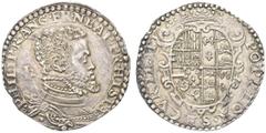 MONETE ITALIANE REGIONALI NAPOLI. Filippo II Principe di Spagna e Re di Napoli, 1554-1556. Mezzo ducato. Ar gr. 14,90 Dr. PHILIP R ANG FR NEAP PR HISPA Busto corazzato a d.; dietro, IBR. Rv. POPVLOR S