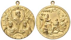 Medaglie papali ROMA Pio X (Giuseppe Melchiorre Sarto), 1903-1914. Medaglia 1913 a. X opus H. Kissing. Æ dorato gr. 33,91 mm. 44 Dr. PIVS X - PONT MAX. Busto a d.; sotto, a s.; CCCXII - COSTANTIN bust