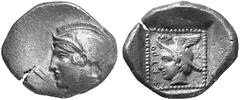 GRIECHISCHE MüNZEN DYNASTEN VON LYKIEN HNTRUMA No.: 158 Schätzpreis-Estimation: DM 2500,- Drachme, um 390, Kadyanda. Kopf der Athena mit attischem Helm links. Rs: ,hñtruma". Kopf des Hermes mit geflüg