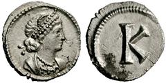 RÖMISCHE MÜNZEN KAISERREICH CONSTANTINUS I. (307 - 337) Constantinopolis-Prägung 1/3 Siliqua, circa 330, Constantinopolis. Drapierte Büste der Constantinopolis mit doppeltem Perlendiadem und Perlenkol