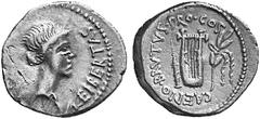 RöMISCHE MüNZEN REPUBLIK M. IUNIUS (Q. SERVILIUS CAEPIO) BRUTUS No.: 271 Schätzpreis-Estimation: EUR 400,- d=19 mm Denar, 42, Feldmünzstätte des Brutus in Lykien. LEIBERTAS. Kopf der Libertas mit eing