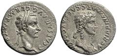 RÖMISCHE MÜNZEN KAISERREICH CALIGULA (37 - 41) CALIGULA und AGRIPPINA MAIOR Denar, 37 - 38, Rom. C CAESAR AVG GERM P M TR [POT], Portraitkopf des Caligula mit Lorbeerkranz rechts. Rs: AGRIPPINA MAT C 