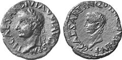 CALIGULA (37 - 41 n. Chr.) No: 199 Schätzpreis/Estimation DM 1200 d=27 mm CALIGULA und TIBERIUS Carthago Nova in Hispania Tarraconensis. As, ca. 31 - 37, unter Tiberius. TI · CAESAR · DIVI · AVG · F ·