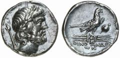 GRIECHISCHE MüNZEN LYKIEN No.: 235 Schätzpreis-Estimate: EUR 800 d=21 mm OINOANDA. Didrachmon, 187/186 (Jahr 2). Kopf des Zeus mit Lorbeerkranz rechts, dahinter Lotosszepter; im Feld links B. Rs: OINO