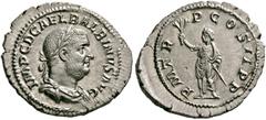 RÖMISCHE MÜNZEN KAISERREICH. BALBINUS (238). Denar, 238, Rom. IMP C D CAEL BALBINVS AVG. Drapierte Büste des Kaisers mit Lorbeerkranz nach rechts. Rs: P M TR - P COS II P P. Der Kaiser als Togatus mit