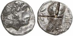GRIECHISCHE MüNZEN ATTIKA No.: 340 Schätzpreis-Estimate: EUR 500 d=23 mm ATHEN. Tetradrachmon, ägyptische (?) Nachprägung des 4. Jhs. Kopf der Athena nach rechts; Rs: Eule stehend nach rechts, Kopf en