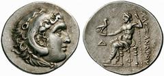 GRIECHISCHE MÜNZEN LYKIEN PHASELIS Tetradrachmon im Namen Alexanders des Großen, 215/14. Kopf des Herakles im Löwenskalp nach rechts; Rs: ALEXANDROU. Zeus thronend nach links, in der linken Hand Szept