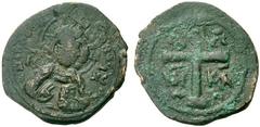 BYZANTINE COINS NICEPHORUS BASILACIUS (AD 1078) Follis, summer AD 1078, Thessalonica mint. ΝΙΚΗΦω-ROC BAC, bust of Christ facing, raising hand in benediction and holding Bible. Rv. : IC-XC NI-KA, patr