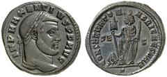 RÖMISCHE KAISERZEIT MAXENTIUS, 306-312 Nummus, Carthago, Frühes 307. IMP MAXENTIVS P F AVG. Kopf mit Lorbeerkranz rechts. Rv/ CONSER VATOR – AFRICAE SVAE / SE–F / G. Africa mit Elephantenhaube, Standa