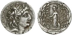 GRIECHISCHE MÜNZEN KÖNIGE VON KAPPADOKIEN Ariarathes VII, 115/4-101 . Tetradrachmon, im Namen des Antiochos VII von Syrien, Mzst. in Kappadokien, ca. 104-102. Kopf des Antiochos VII mit Diadem rechts.