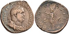 RÖMISCHE MÜNZEN RÖMISCHE KAISERZEIT. BALBINUS, April-Juli 238. Sesterz. IMP CAES D CAEL BALBINVS AVG. Drapierte Panzerbüste mit Lorbeerkranz rechts. Rv/ P M TR–P COS II P P / S–C. Kaiser in Toga mit Z