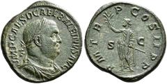RÖMISCHE MÜNZEN RÖMISCHE KAISERZEIT. BALBINUS, April-Juli 238 . Sesterz, Rom, ca. April-Juni 238. IMP CAES D CAEL BALBINVS AVG. Drap. Panzerbüste mit Lorbeerkranz rechts. Rv/ PM TR–P COS II P P / S–C.
