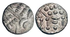 CELTIC BRITAIN. Durotriges, I Century BC - I Century AD. Billon Stater (3.66 gm). Celticized head / Celticized horse. S.367. Toned VF+. [Est. $225]