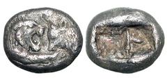 KINGDOM OF LYDIA. 560-546 BC. AR 1/6 Stater (1.69 gm). Foreparts of lion and bull confronted / Incuse punch. SNG.Kayhan.1019. Toned VF. Rare.