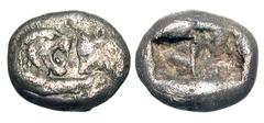 KINGDOM OF LYDIA. 560-546 BC. AR 1/6 Stater (1.69 gm). Foreparts of lion and bull confronted / Incuse punch. SNG.Kayhan.1019. Toned VF. Rare. [Est. $600]