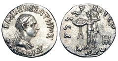 BAKTRIAN KINGDOM. Menander I Soter, 155-130 BC. AR Drachm (2.48 gm). Diademed bust / Athena standing with thunderbolt and shield. SNG.ANS.845. aXF. [Est. $250]