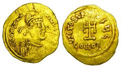 BYZANTINE EMPIRE. Constantine IV, 668-685 AD. Gold Tremissis (1.46 gm) of Constantinople. Diademed draped bust / Large cross. S.1162. VF [Est. $550]