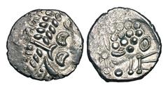 CELTIC BRITAIN. Durotriges, I Century BC - I Century AD. AR Stater (4.15 gm). Celticized head / Celticized horse. S.366. Toned VF+.