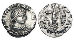 INDO-GREEK. Zoilus II, 55-35 BC. AR Drachm (2.23 gm). Diademed draped bust / Athena advancing with thunderbolt and shield. SNG.ANS.1668. VF+. Rare.