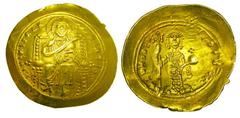 BYZANTINE EMPIRE. Constantine X, 1059-1067 AD. Gold Histamenon Nomisma (4.45 gm) of Constantinople. Christ seated / Emperor standing. S.1847. Near Mint.