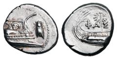 LYCIA, Phaselis. 500-440 BC. AR Stater (10.30 gm). Prow of galley with facing Gorgon head under forecastle and cicada in front / Stern of galley with wreath on pole. Heipp-Tamer.Ser.6 v. CNG.102.535. 