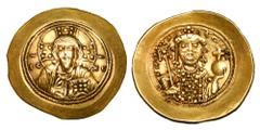 BYZANTINE EMPIRE. Michael VII, 1071-1078 AD. Gold Histamenon Nomisma (4.36 gm) of Constantinople. Bust of Christ / Bust of emperor. S.1868. aXF.