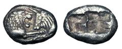 Greek KINGDOM OF LYDIA. Kroisos, 561-546 BC. AR Sixth Stater (1.69 gm). Foreparts of lion and bull confronted / Two-part incuse square. Rosen.667. Berk.25. SNG.Kay.1019. Toned VF+. Choice.
