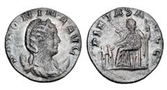 Roman Imperial Coins SALONINA, wife of Gallienus, 254-268 AD. Billon Antoninianus (2.98 gm). Draped bust / Pietas seated with two children. RSC.84. RIC.35. Toned VF.