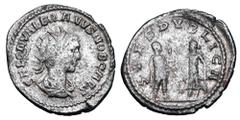 Roman Imperial Coins SALONINUS, 259 AD. Silvered Æ Antoninianus (3.54 gm) of Antioch as Caesar, 258/9. Radiate bust right / Spes standing presenting flower to Saloninus. RSC.95. RIC.36. Toned VF. ex H
