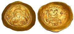 Byzantine Coins BYZANTINE EMPIRE. Michael VII, 1071-1078 AD. Gold Histamenon Nomisma (4.43 gm) of Constantinople. Bust of Christ holding gospel / Bust of Emperor. S.1868. Near Mint.