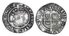 World Coins - Medieval (pre-1500) ENGLAND. Henry VIII, 1509-1547 AD. AR Half Groat (1.26 gm) by Archbishop Warham of Canterbury (1526-32). IM Cross. Crowned bust / Arms over cross, WA. S.2343. Toned V