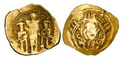 Byzantine BYZANTINE EMPIRE. Andronikos II & Michael IX, 1295-1320 AD. Gold Hyperpyron (3.36 gm) of Constantinople. The Virgin Mary orans / Christ blessing both emperors. S.2396. VF, usual weak spots.