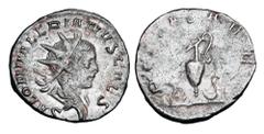 Roman Imperial Coins SALONINUS, son of Gallienus, 254 AD. AR Antoninianus (3.91 gm). Radiate bust right / Priestly implements. RIC.9. Toned VF. Scarce.
