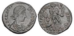 Roman Imperial Coins GRATIAN, 367-383 AD. Æ Centenionalis (5.44 gm) of Siscia. Diademed draped bust / Emperor raising kneeling figure. RIC.26a. XF, green patina, some smoothing.
