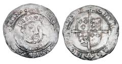 World Coins - Medieval (pre-1500) ENGLAND. Henry VIII, 1509-1547 AD. AR Groat (2.33 gm), third coinage, second bust, Southwark, no i. m. Crowned draped bust / Shield of arms on long cross. S.2371. Ton