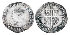 World Coins - Medieval (pre-1500) ENGLAND. Mary, 1553-1554 AD. AR Groat (1.81 gm) of London. Crowned bust / Long cross on shield. S.2492. Toned aVF.