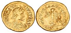 Byzantine BYZANTINE EMPIRE. Anastasios I, 491-518 AD. Gold Tremissis (1.47 gm) of Constantinople. Diademed bust right / Victory advancing right. S.8. VF+. Scarce.