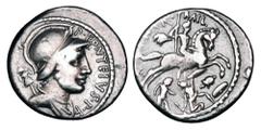 Roman Republican Coins ROMAN REPUBLIC. P. Fonteius P.f. Capito, 55 BC. AR Denarius (3.73 gm) Helmeted head of Mars with trophy behind / Horseman riding over Gaulish warriors. Cr.429/1. Fonteia.17. Ton