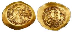 Byzantine Coins BYZANTINE EMPIRE. Michael VII, 1071-1078 AD. Gold Histamenon Nomisma (4.36 gm) of Constantinople. Bust of Christ / Bust of emperor. S.1868. aXF.
