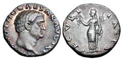 Roman Imperial Coins OTHO, Jan-Apr 69 AD. AR Denarius (3.47 gm). Bare head / Securitas standing, holding wreath and scepter. RIC.12(R3). RSC.17. Toned aXF, broad flan, choice portrait.